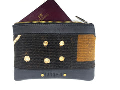 Ivory. B front: Issa Pouch Black Dots