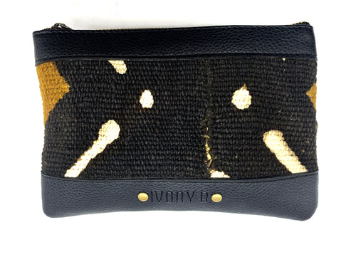 Ivory. B front: Issa Pouch Black T Dots